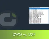 Elenco di tipi di file per un progetto AutoCAD, con opzioni per file DWG e DXF di diverse versioni.
