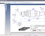 Disegno tecnico di un albero motore con quote e tolleranze, realizzato lavorando con Autocad.