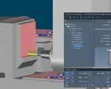 Interfaccia di un programma CNC che mostra la gestione di una portalmachine, con dettagli sul winkelkopf e coordinate di movimento.