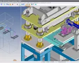 Progettazione 3D di un macchinario industriale, con componenti che illustrano il significato di un sistema parametrico.