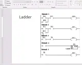 Diagramma Ladder che illustra il plc significato, con reti e contatti.