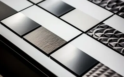 Superfici moderne con texture diverse, tra cui l'alluminio, che dimostrano a cosa serve l'alluminio: leggerezza, resistenza e design.