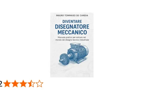 Copertina libro "Diventare Disegnatore Meccanico", manuale per il disegno tecnico industriale. Ideale per chi cerca un corso disegnatore CAD.