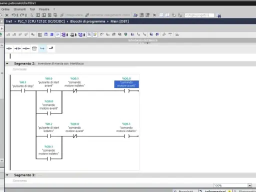 Programmatore PLC: uno stipendio interessante per chi progetta logiche di automazione. L'immagine mostra un software di programmazione PLC.