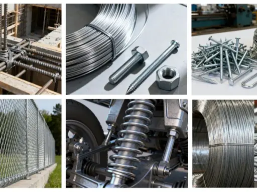 Armature per costruzioni, fili metallici, viti, chiodi, recinzioni, sospensioni e cavi: ecco cos'è la vergella in diverse forme.