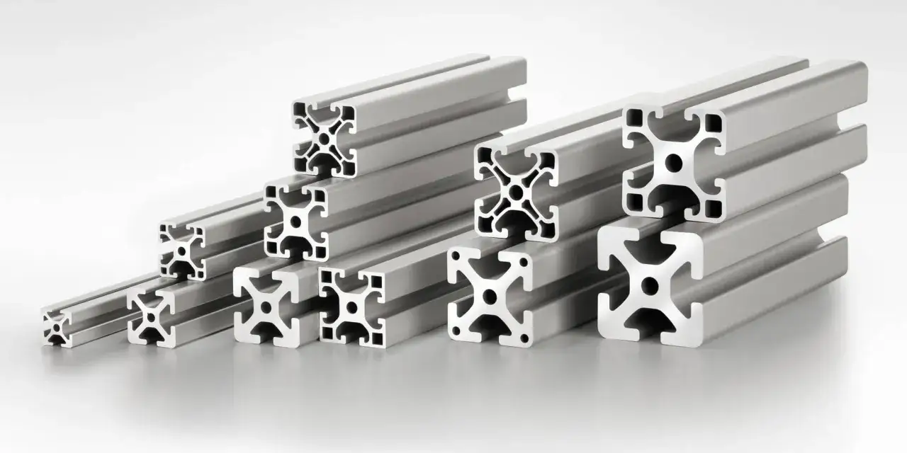 Profili estrusi in alluminio, leggeri e resistenti, ideali per costruzioni modulari. Non acciaio, ma alluminio per versatilit&agrave;.