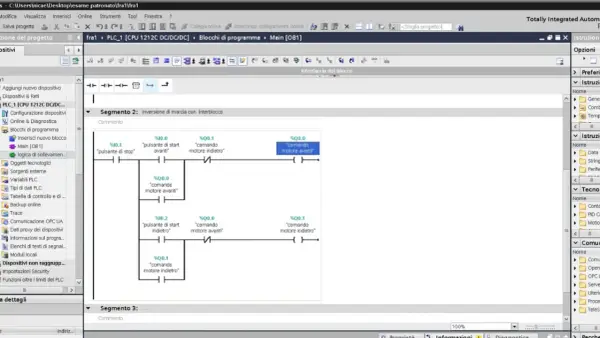 Programmatore PLC: uno stipendio interessante per chi progetta logiche di automazione. L'immagine mostra un software di programmazione PLC.